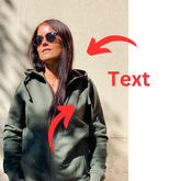 Womens zip up hoodie with 2 Embroideries